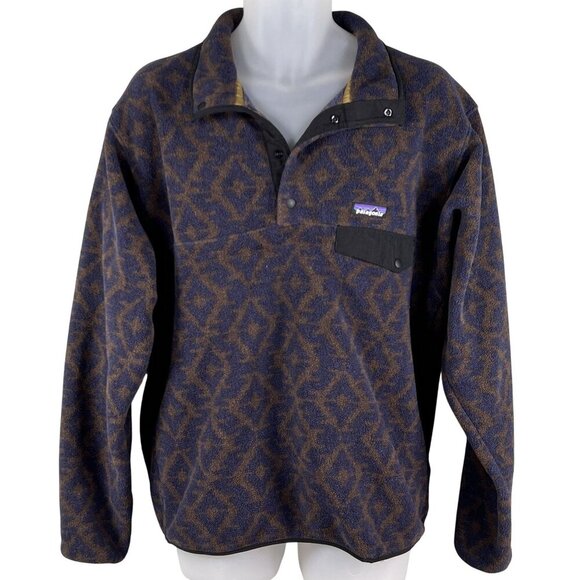 Patagonia Synchilla Mens M Aztec Snap Fleece Pullover Oversized Southwest Jacket - Picture 4 of 16